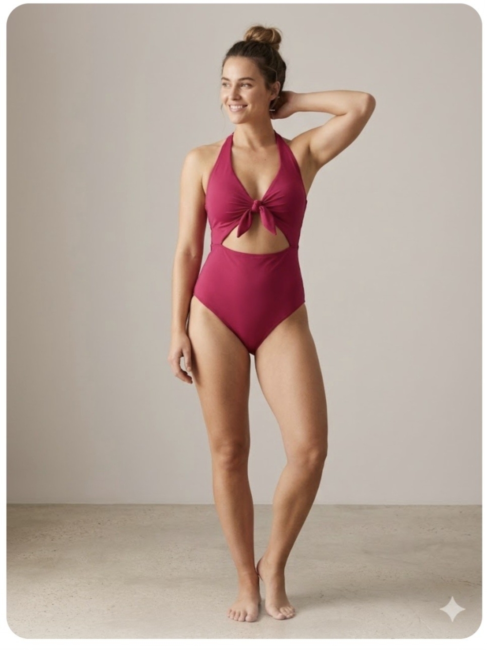 Tie Front One-Piece Swimsuit